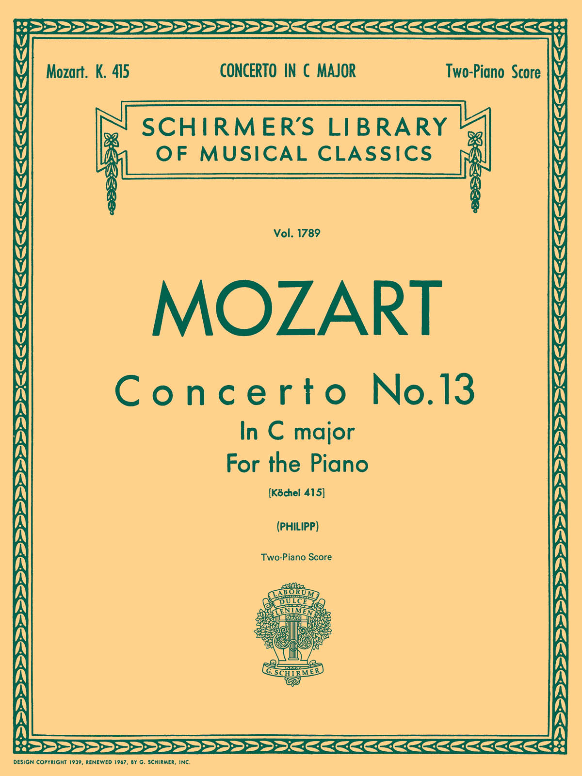 Wolfgang Amadeus Mozart: Piano Concerto No.13 In C K.415: Piano Duet: